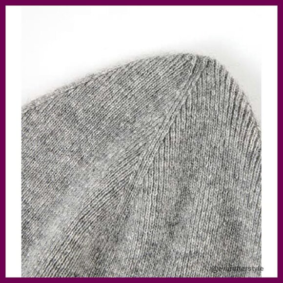 Pure Cashmere Beanie Ribbed Cuff Unisex Classic Elegant Winter Essential main image 6